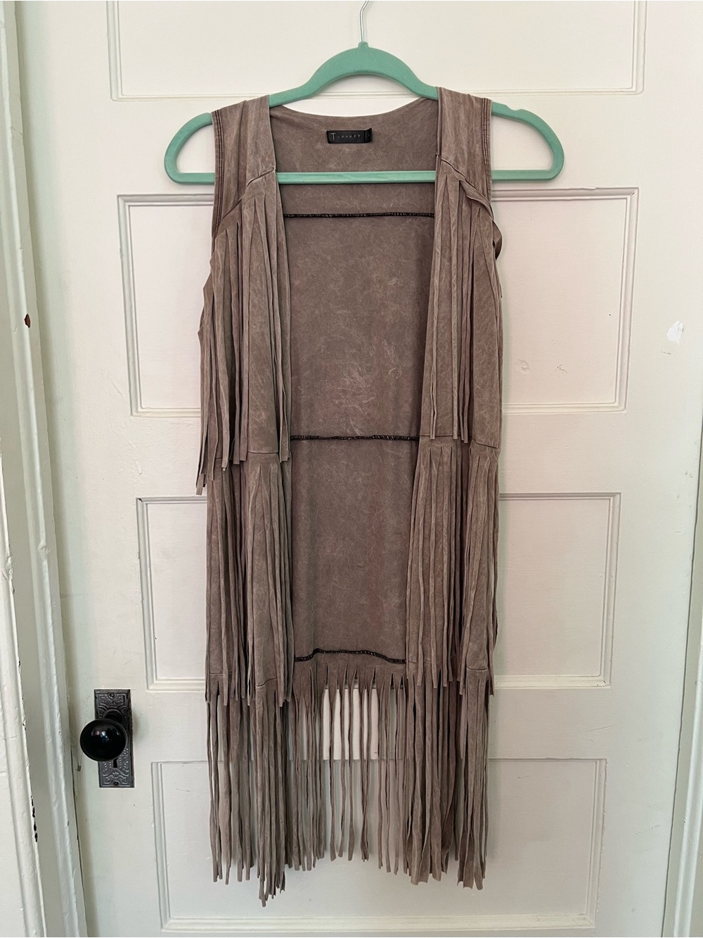 Long Fringe Suede Vest